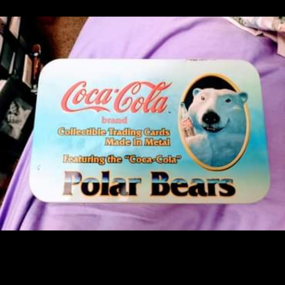 Coca - Cola Trading Cards made in medal w/ POLAR Bears